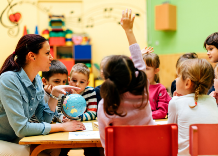 Classroom with teachers and students